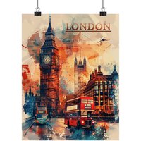 Matte Vertical Posters The Palace Of Westminster, London, Great Britain, With Bright Elegant Colors von RingDingArt