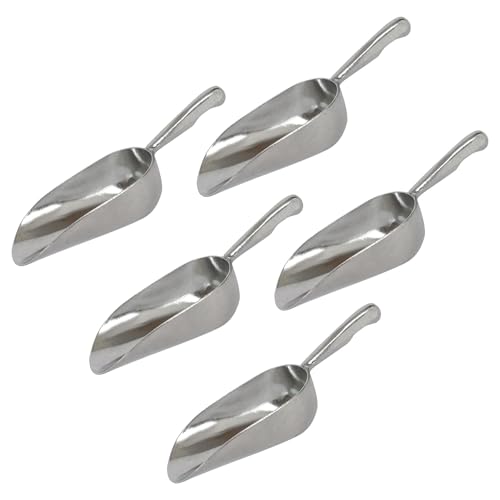 Rink Drink 3.5oz Aluminium-Eisschaufeln - 5X Metall Küche Hochzeit Party Bar Pick n Mix Süß Warenkorb Mehl Pulver Chip Tierfutter Hund Essen Getreide Schaufel Löffel von Rink Drink