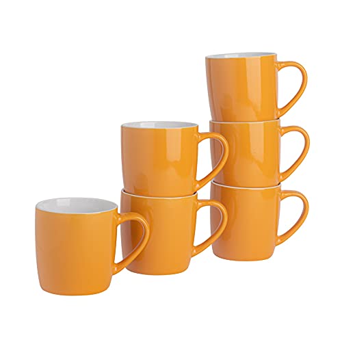 Rink Drink Argon Tableware Tee-Kaffeetasse - 6pc altkolorierter Keramik Cups Set - 350ml - Gelb - Packung mit 6 von Argon Tableware