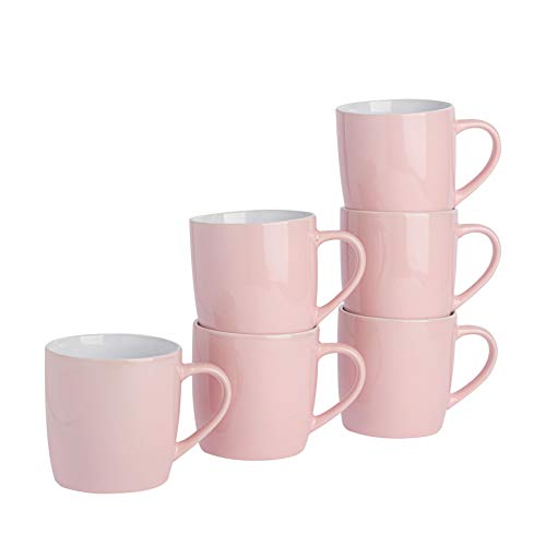 Rink Drink Argon Tableware Tee-Kaffeetasse - 6pc altkolorierter Keramik Cups Set - 350ml - Rosa - 6er Pack von Argon Tableware