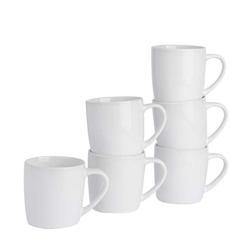 Rink Drink Argon Tableware Tee-Kaffeetasse - 6pc altkolorierter Keramik Cups Set - 350ml - Weiß - Packung mit 6 von Argon Tableware