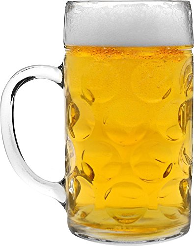 Humpen/Bierkrug aus Glas - 1 Maß (ca. 1 Liter) - Geschenkkarton von Rink Drink