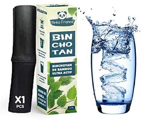 Rinko France | Bambus Binchotan 1 Stick aus Bio-Bambus Extra Active Charcoal zur Wasseraufbereitung 100% wirksam gegen Kalk und gegen schlechten Geschmack Öko-verantwortlich mit Kostenlosem E-Book von Rinko France