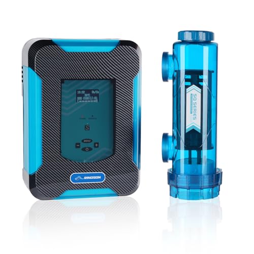 Salzwasser-Pool-Chlorinator-System mit eingebautem Timer & Selbstreinigung, 5 Jahre Garantie, Salzchlorinator-System für Pools bis zu 46.000 Gallonen von Rinoson