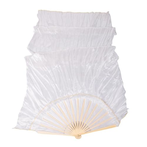 Rinteea 100% Seide Unisex Chinesische Seide Schleier Tanz Fans 1 StüCke Bauchtanz Fans WeißE Farbe 180X90 cm von Rinteea