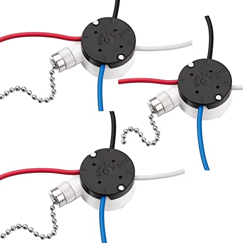 Rinteea 3 StüCk Ze-208S E89885 3-Gang-4-Draht-Zugkettenschalter Deckenventilator Lichtschalter Ersatzteil,B Rinteea 3 StüCk Ze-208S E89885 3-Gang-4-Draht-Zugkettenschalter Deckenventilator Lichtschalter Ersatzteil,B von Rinteea