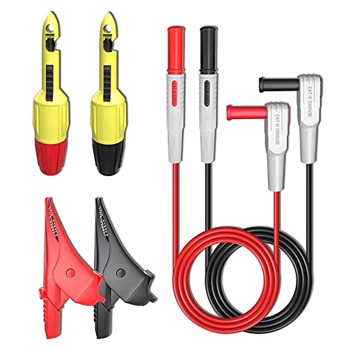 Rinteea 6 x Multimeter-Untersuchungsleitungen, Multimeter-Kabel mit Krokodilklemmen, Draht-Piercing-Sonden-Clip von Rinteea
