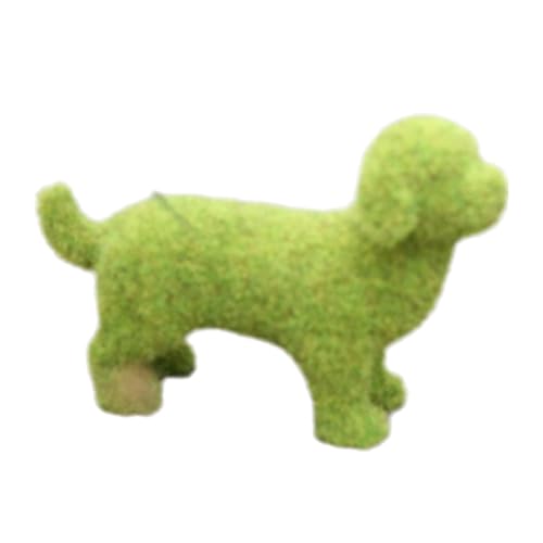 Rinteea Simulation Beflockung Hund Skulptur Tier Ornamente Garten Dekoration Fenster Fotografie Dekoration Tier B von Rinteea