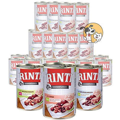 Rinti 20 x 400 g Kennerfleisch Dosen Mix | Sorten frei wählbar | Hundefutter von Rinti