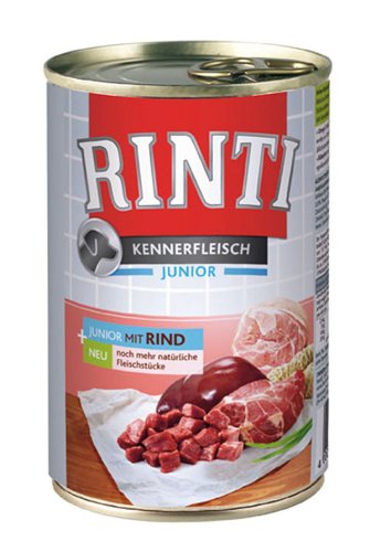 24er Pack Rinti Pur Kennerfleisch Junior Rind 400g von Rinti
