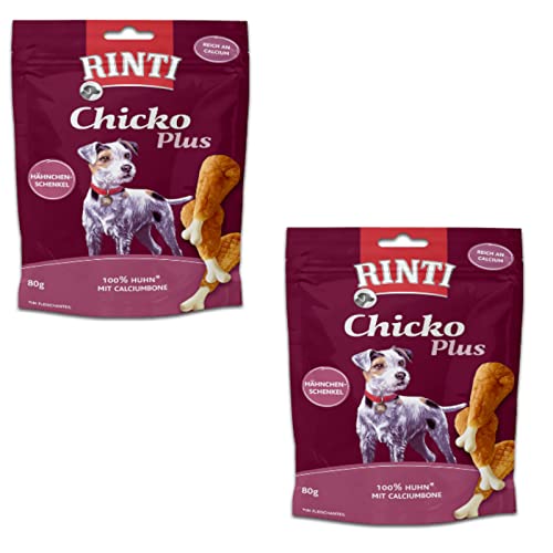 Rinti Chicko Hähnchenschenkel für Hunde - Doppelpack - 2 x 80 g von Rinti