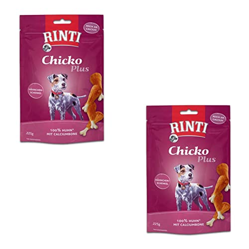 RINTI Chicko Plus HÄHNCHENSCHENKEL mit Calcium für Hunde - Doppelpack - 2 x 225g von Rinti