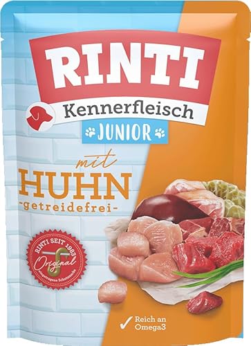 RINTI - Kennerfleisch Junior | Nassfutter mit 70% Fleisch für Hunde im Wachstum. Getreidefreies Alleinfutter in der Dose ohne Soja, Farb- und Konservierungsstoffe | 10x400g Huhn RINTI - Kennerfleisch Junior | Nassfutter mit 70% Fleisch für Hunde im Wachstum. Getreidefreies Alleinfutter in der Dose ohne Soja, Farb- und Konservierungsstoffe | 10x400g Huhn von Rinti