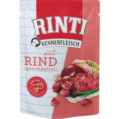 RINTI Kennerfleisch Rind | 10 x 400 g | Alleinfutter für ausgewachsene Hunde im Frischebeutel | Getreidefreies Futter mit hohem Fleischanteil | Zur Regulierung der Verdauung RINTI Kennerfleisch Rind | 10 x 400 g | Alleinfutter für ausgewachsene Hunde im Frischebeutel | Getreidefreies Futter mit hohem Fleischanteil | Zur Regulierung der Verdauung von Rinti