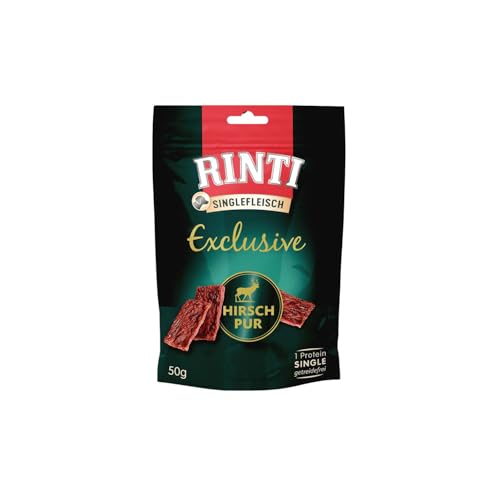 RINTI - Singlefleisch Exclusive | Leicht verdauliche Snacks aus exklusiver Fleischart für Sensible, ausgewachsene Hunde. Getreide- und zuckerfreie Hundesnacks im Frischebeutel | 12x50g Hirsch Pur RINTI - Singlefleisch Exclusive | Leicht verdauliche Snacks aus exklusiver Fleischart für Sensible, ausgewachsene Hunde. Getreide- und zuckerfreie Hundesnacks im Frischebeutel | 12x50g Hirsch Pur von Rinti