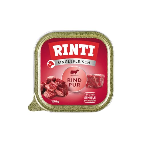 Rinti - Singlefleisch | Nassfutter für Sensible, ausgewachsene Hunde mit 100% Rindfleisch. Alleinfutter in Schälchen ohne Getreide, Kohlenhydrate und künstliche Zusätze | 10x150g Rind Pur Rinti - Singlefleisch | Nassfutter für Sensible, ausgewachsene Hunde mit 100% Rindfleisch. Alleinfutter in Schälchen ohne Getreide, Kohlenhydrate und künstliche Zusätze | 10x150g Rind Pur von Rinti