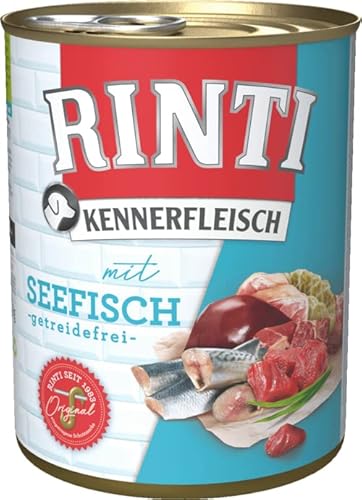 Rinti Hunde-Nassfutter Kennerfleisch pur Seefisch 6x800g von Rinti
