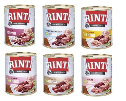 RINTI Kennerfleisch | Hunde Nassfutter | 6x800g | Mixpaket M2 | 70 % Fleisch & Innereien | ohne Getreide RINTI Kennerfleisch | Hunde Nassfutter | 6x800g | Mixpaket M2 | 70 % Fleisch & Innereien | ohne Getreide von Rinti
