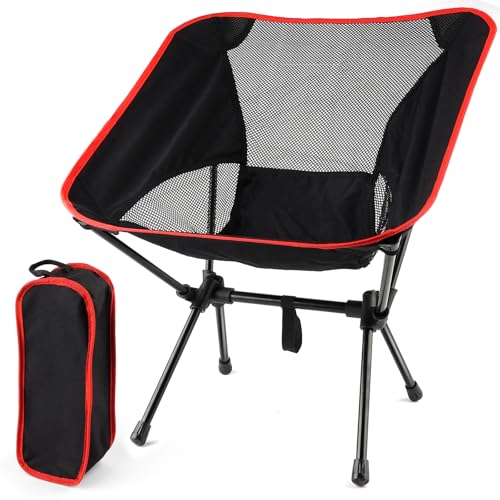 Rinwywey Campingstuhl Faltbar Camping Stuhl Outdoor Tragbare Campingstuhl Klappstuhl Rückenlehne Bequem Faltstuhl Ultraleichter Packmaß Kleiner Anglerstuhl für Picknicks, Reisen, Wandern (ZDY-01) von Rinwywey