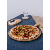 Eiche Pizzabrett, Servierbrett Aus Holz, Serviertablett Für Pizza, Pizzaplatte Graviertes Holzbrett, Handgefertigtes Pizzabrett Eichenholz von RioLindoGifts