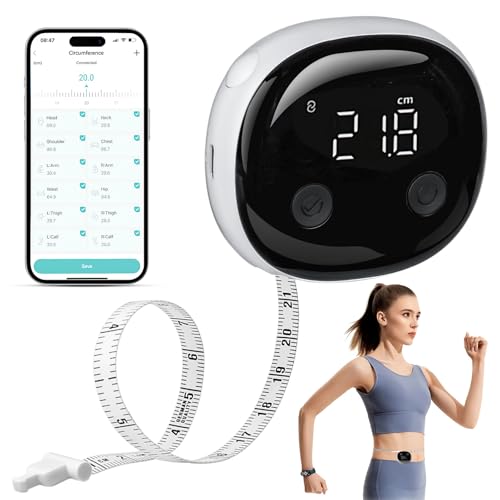 Smartes Körpermaß, Körpermaßband, LED-HD-Vollbild-Überwachung, Körperfett-Werkzeug für Fitness-Formung und Gewichtsverlust, Fitdays App Bluetooth-Maßband von Riokko