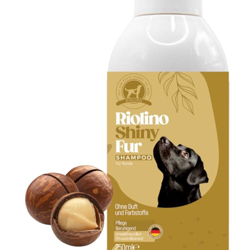 Hundeshampoo ohne Duftstoffe – pH-neutrales Shampoo für Hunde, sanfte Fellpflege bei sensibler Haut, beruhigend & hautschonend, Made in Germany – Riolino Shiny Fur, 250 ml von Riolino mit der Pfote direkt ins Herz