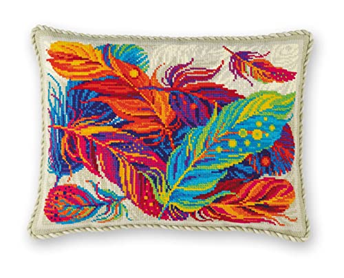 RIOLIS Counted Cross Stitch Cushion Kit 15.75"X11.75"-Feathers (10 Count) von Riolis
