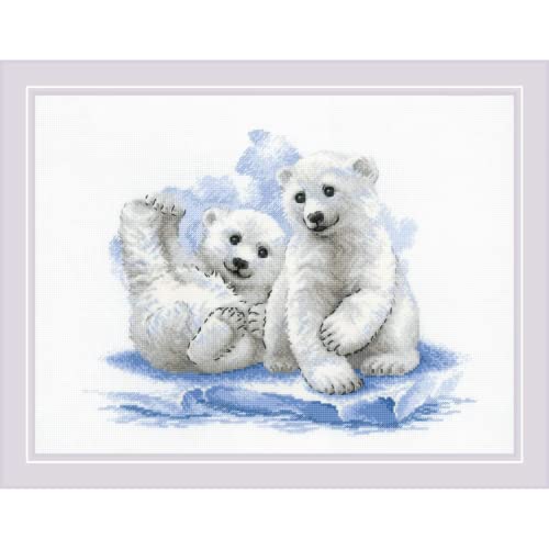 RIOLIS Counted Cross Stitch Kit 15.75"X11.75"-Bear Cubs On Ice (14 Count) von Riolis
