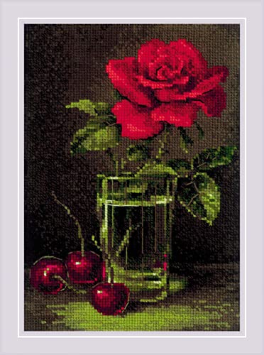 RIOLIS Counted Cross Stitch Kit 6"X8.25"-Rose And Sweet Cherry (14 Count) von Riolis