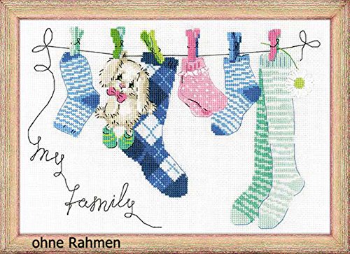RIOLIS Meine Familie Kreuzstichpackung, Baumwolle, Mehrfarbig, 30 x 21 x 0,1 cm von Riolis