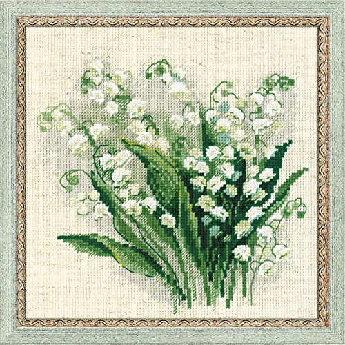 Riolis Stickbild-Set, Motiv Maiglöckchen, Kreuzstich, Lilly Of The Valley (14 Count), c1, Gelb von Riolis