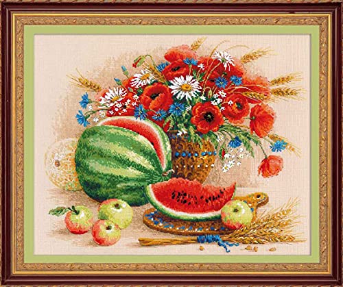 Riolis Kreuzstich Set "Stilleben mit Wassermelone", Zählmuster, 50x40cm Riolis Kreuzstich Set "Stilleben mit Wassermelone", Zählmuster, 50x40cm von Riolis