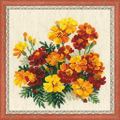 Riolis Marigolds Cross Stitch Kit, Baumwolle, Multi-Color, 20 X 20 X 0,1 Cm von Riolis