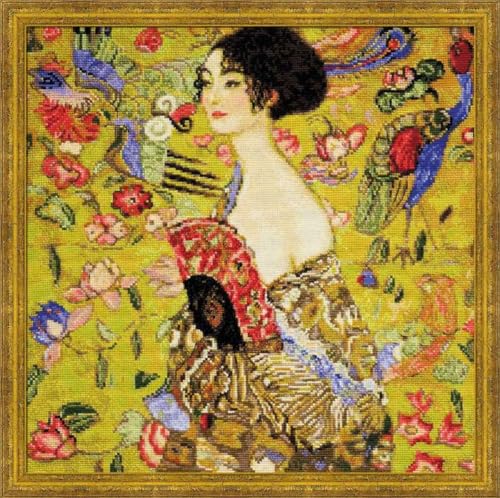 Riolis Stickpackung - Lady with Fan - Klimt, OSFA von Riolis