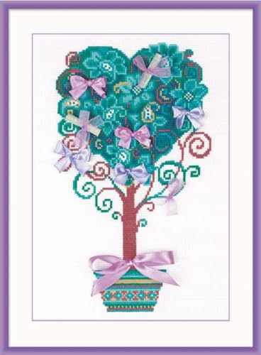 Riolis Kreuzstich-Set Baum der Wünsche Gezählt, Baumwolle, Mehrfarbig, 21 x 30 x 0.1 cm von Riolis