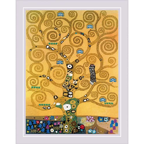 Riolis Kreuzstich Set Der Baum des Lebens nach G. Klimt Gemälde, Zählmuster, 30x40cm von Riolis
