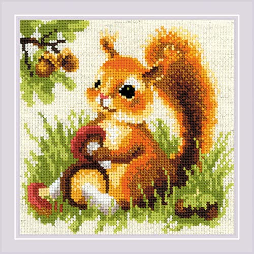 Riolis Kreuzstich Set "Eichhörnchen", Zählmuster, 20x20cm von Riolis
