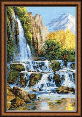 Riolis Kreuzstich-Set "Landschaft mit Wasserfall", Zählmuster Riolis Kreuzstich-Set "Landschaft mit Wasserfall", Zählmuster von Riolis