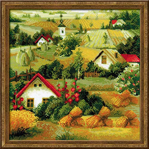 Riolis Kreuzstich-Set Serbische Landschaft Kreuzstich-kit15.75-inch X 15.75-inch 10 zählen, Acryl, Mehrfarbig von Riolis
