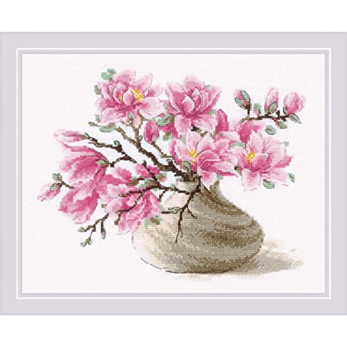 Riolis Kreuzstich Set Südliche Magnolie, Zählmuster, 30x24cm von Riolis