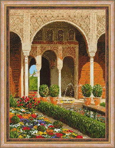 Riolis Schlossgarten Kreuzstich-Set, Baumwolle, Mehrfarbig, 30 x 40 x 0.1 cm von Riolis