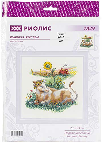 Riolis 1829 COUNTED CROSS STITCH SUMMER BEA Kreuzstich-Set, Mehrfarbig, 23x23cm von Riolis