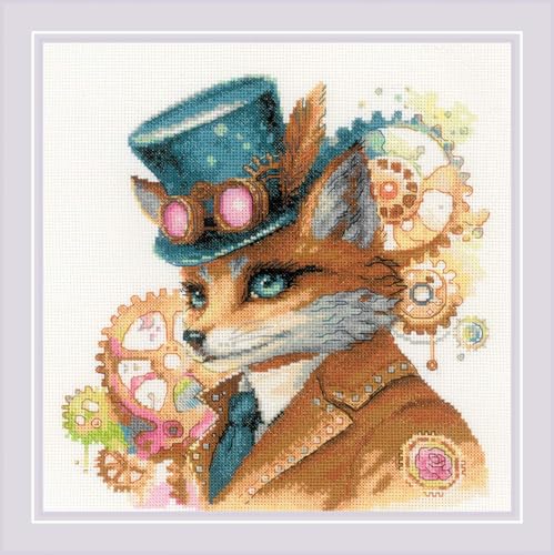Riolis Kreuzstich Stickpackung "Steampunk-Fuchs", Zählmuster, 20x20cm Riolis Kreuzstich Stickpackung "Steampunk-Fuchs", Zählmuster, 20x20cm von Riolis