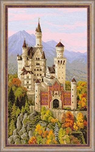RIOLIS Schloss Neuschwanstein Kreuzstichpackung, Baumwolle, mehrfarbig, 35 x 60 x 0,1 cm von Riolis