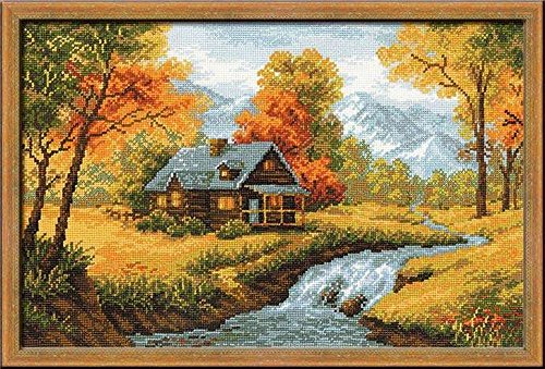 Riolis Stickpackung Cottage im Wald 1079, gezählter Kreuzstich, Autumn View (14 Count) von Riolis