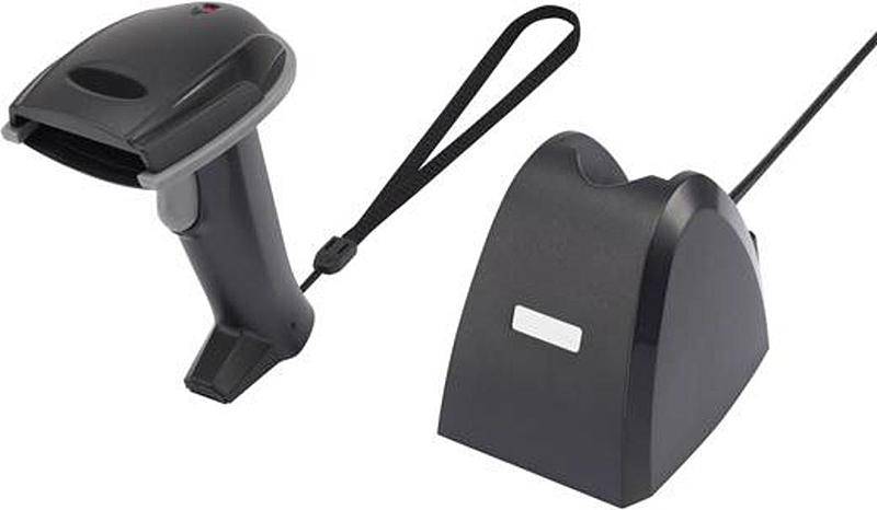 Riotec iCR6307ABU 1D Wireless Barcode-Scanner LED Schwarz Hand-Scanner USB Scan von Riotec