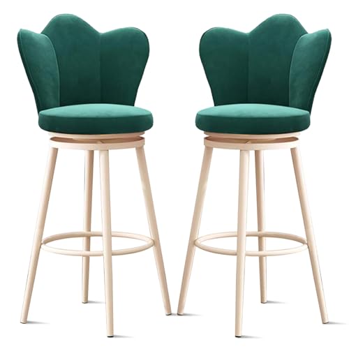 RiouPsithuric 2er-Set Moderne drehbare Barhocker mit Rückenlehne, 65 cm Thekenhöhe, Küchenstühle, grüne Polsterung, Metallbeine und Fußstütze, ideal für Kücheninseln, Esszimmer und Cafés RiouPsithuric 2er-Set Moderne drehbare Barhocker mit Rückenlehne, 65 cm Thekenhöhe, Küchenstühle, grüne Polsterung, Metallbeine und Fußstütze, ideal für Kücheninseln, Esszimmer und Cafés von RiouPsithuric