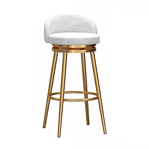 RiouPsithuric 2er-Set drehbare Barhocker in Thekenhöhe – Frühstücksstühle aus Samt im Landhausstil mit Rückenlehne und goldenen Metallbeinen für Kücheninsel, Esszimmer, Zuhause von RiouPsithuric