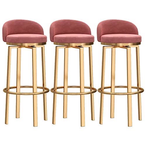 RiouPsithuric 3er-Set Moderne Barhocker aus Samt mit Rückenlehne, Thekenhöhe 65 cm, stilvolle goldene Metallbeine, rosa Kücheninsel, perfektes Zuhause und Esszimmer RiouPsithuric 3er-Set Moderne Barhocker aus Samt mit Rückenlehne, Thekenhöhe 65 cm, stilvolle goldene Metallbeine, rosa Kücheninsel, perfektes Zuhause und Esszimmer von RiouPsithuric