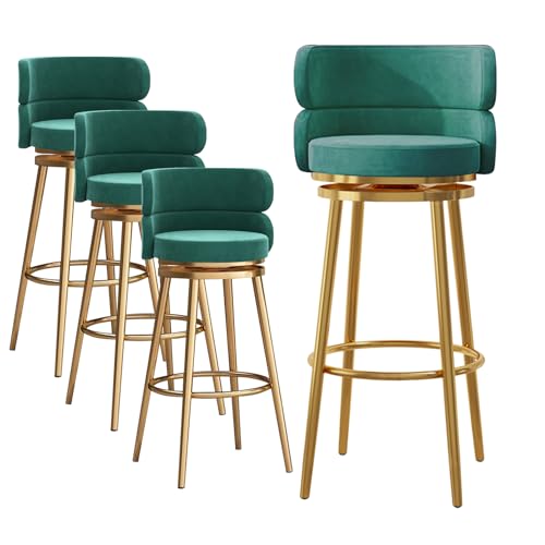 RiouPsithuric 4er-Set Moderne drehbare Barhocker mit Rückenlehne und Fußstütze, 75 cm Thekenhöhe für Kücheninsel, Esszimmer und Wohnzimmer – stilvolles grünes Design RiouPsithuric 4er-Set Moderne drehbare Barhocker mit Rückenlehne und Fußstütze, 75 cm Thekenhöhe für Kücheninsel, Esszimmer und Wohnzimmer – stilvolles grünes Design von RiouPsithuric